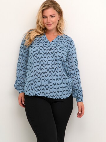 KAFFE CURVE Bluse 'Nora' in Blau: predná strana