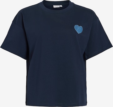 VILA Tričko 'VIMONIE HEART' – modrá: přední strana