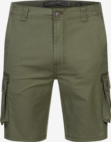INDICODE JEANS Regular Cargobroek 'Lanny' in Groen: voorkant