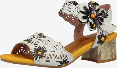 Laura Vita Sandales à lanières en mélange de couleurs / blanc, Vue avec produit