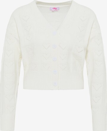 MYMO Knit Cardigan in White: front