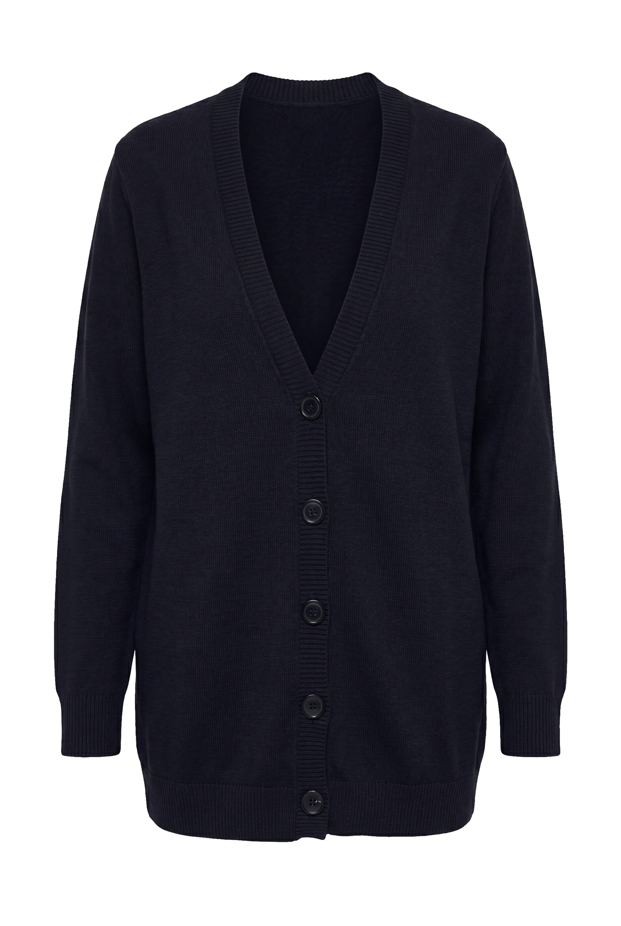 MIAMODA Knit Cardigan in Black: front