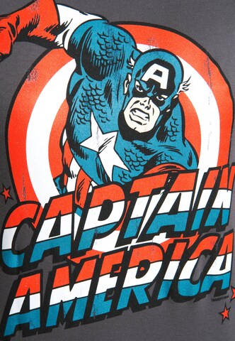 LOGOSHIRT Shirt 'Captain America' in Grey