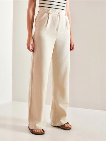 Bianco Lucci Wide Leg Hose in Beige: Vorderseite