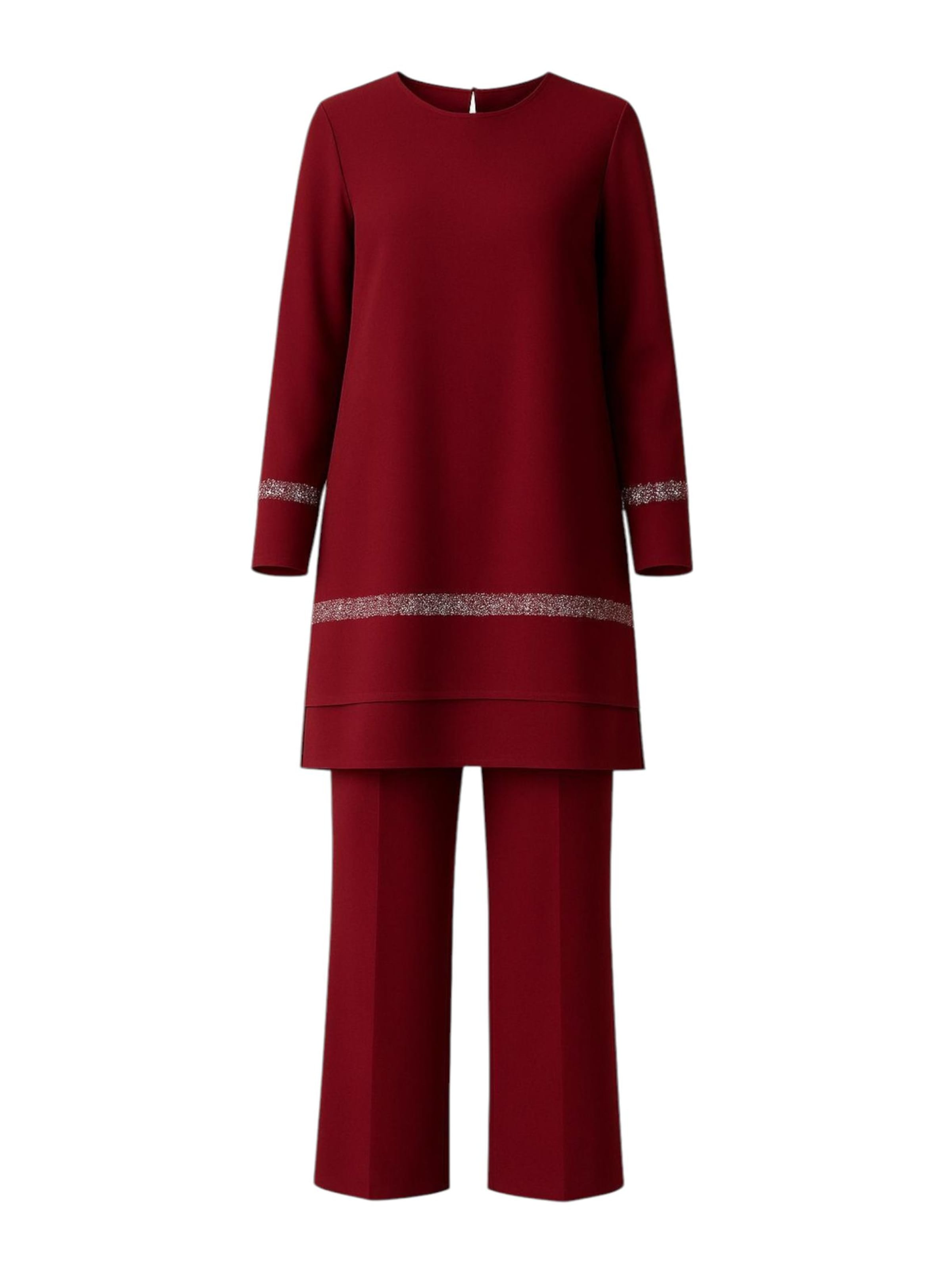 Pantalons de tailleur 'NEVRA' fashionshowcase en rouge : devant