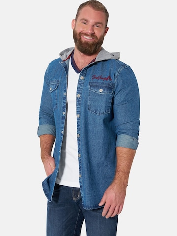 Jan Vanderstorm Comfort fit Button Up Shirt 'Olafur' in Blue: front