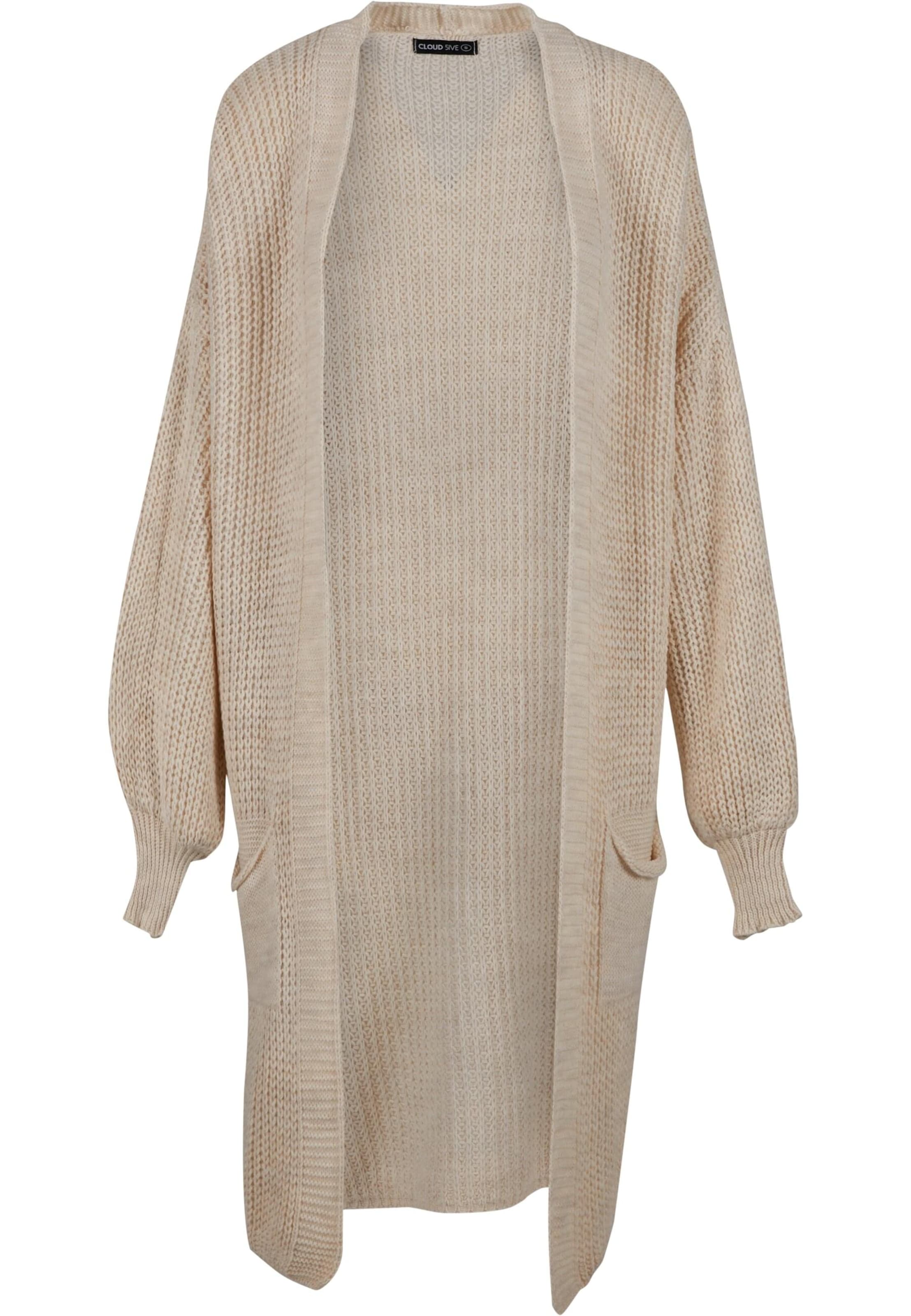 Cloud5ive Strickjacke in Beige: Vorderseite