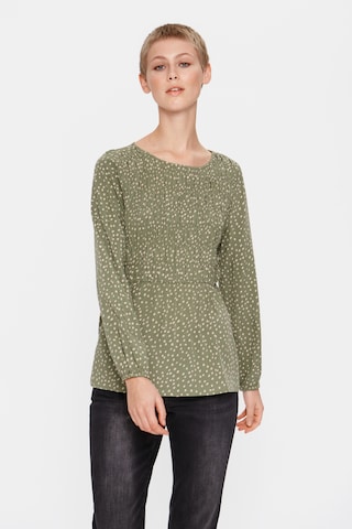 SAINT TROPEZ - Blusa 'Gisla' em verde: frente