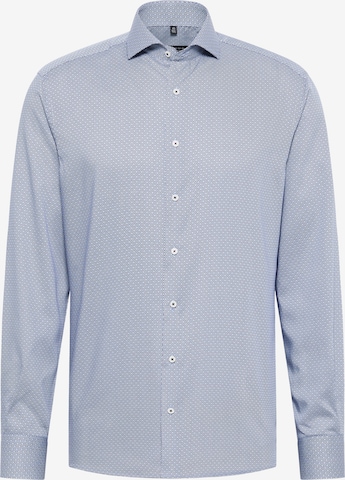 ETERNA Regular fit Overhemd in Blauw: voorkant