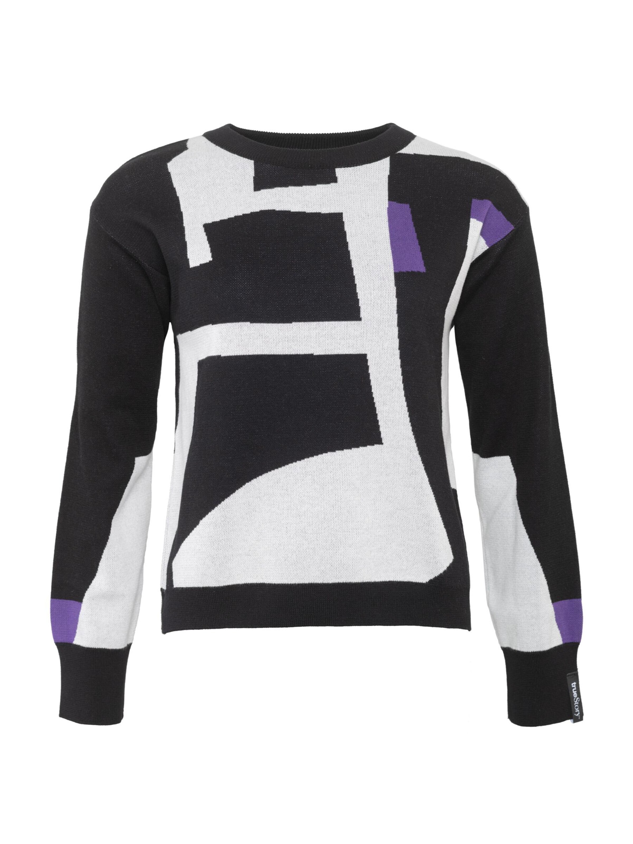 trueStory Pullover 'ALAYRA' in L in lila / schwarz / weiß, Produktansicht