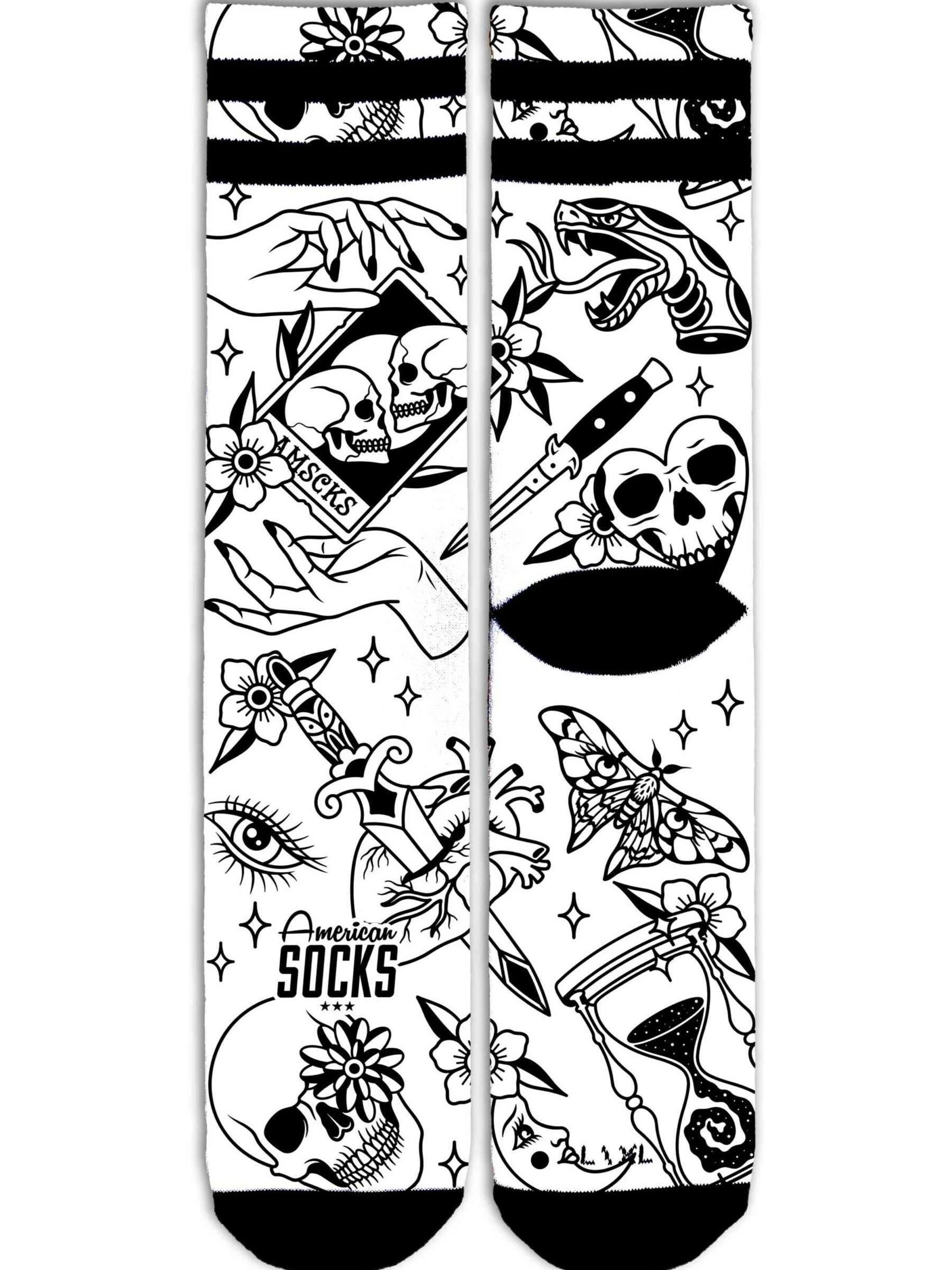 American Socks Sportovní ponožky 'Calcetines american socks blancos dismal signature mid high' – bílá