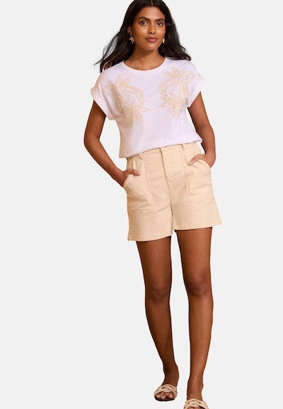 love & roses T-shirt en chamois / blanc, Vue avec produit