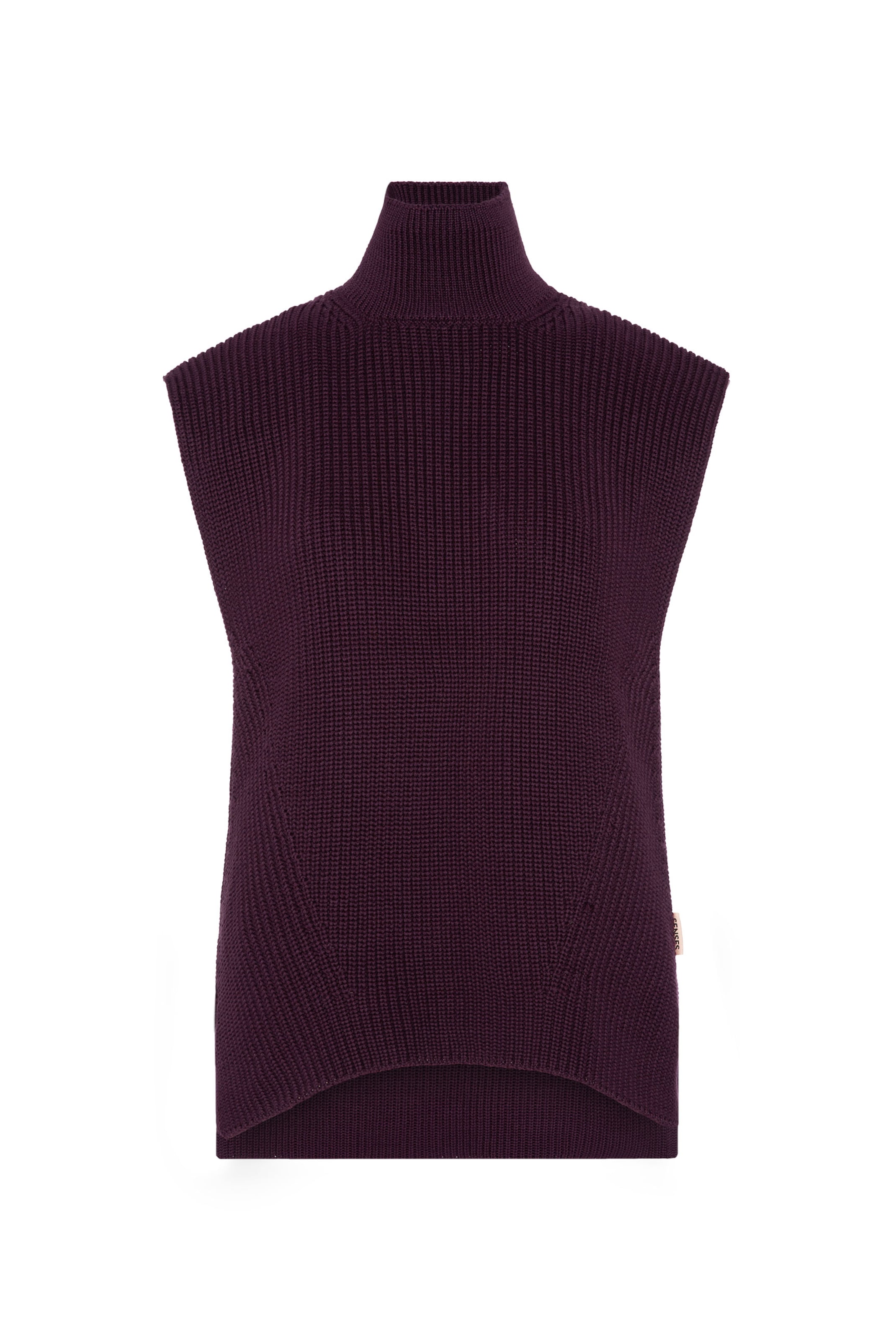 SENSES.THE LABEL Pullunder in Rippstrick mit Stehkragen in Rot: Vorderseite