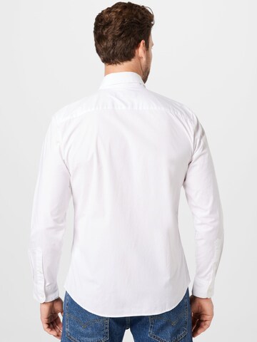 Abercrombie & Fitch Slim fit Button Up Shirt 'POPLIN' in White