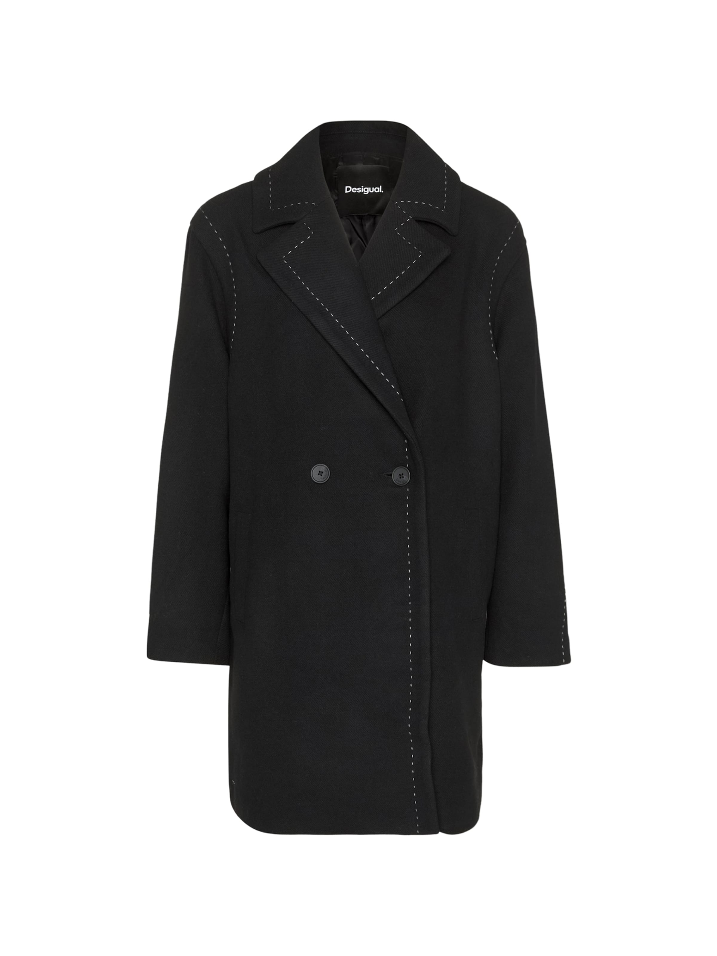 Desigual - Abrigo de entretiempo en negro: frente