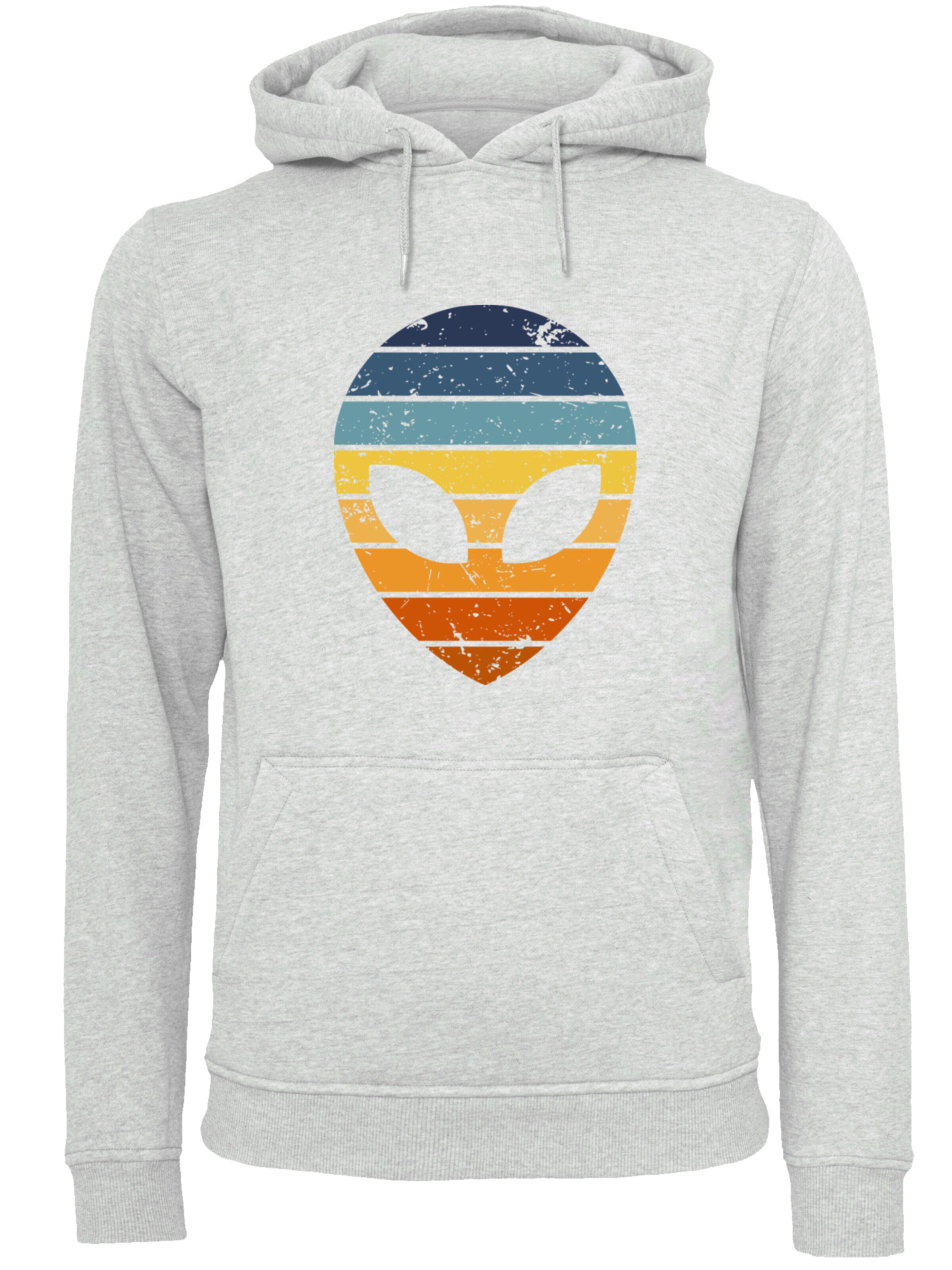 F4NT4STIC Sweatshirt 'Alien Sonnenuntergang Retro' in Grey: front