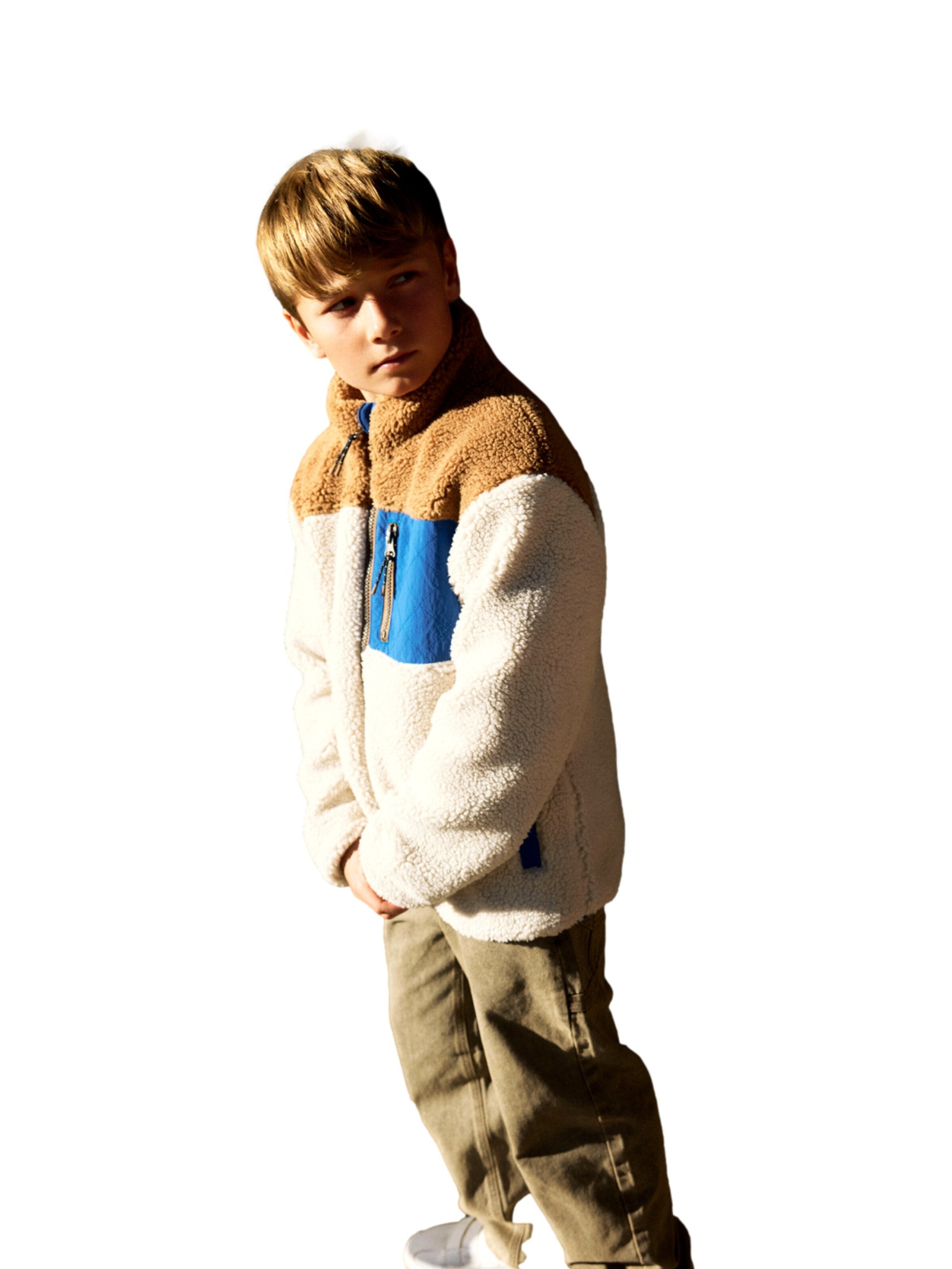 NAME IT - Chaqueta polar 'NKMMACEY' en beige: frente