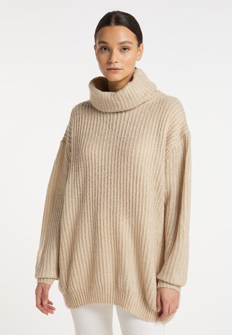 Pullover extra large di RISA in beige: frontale