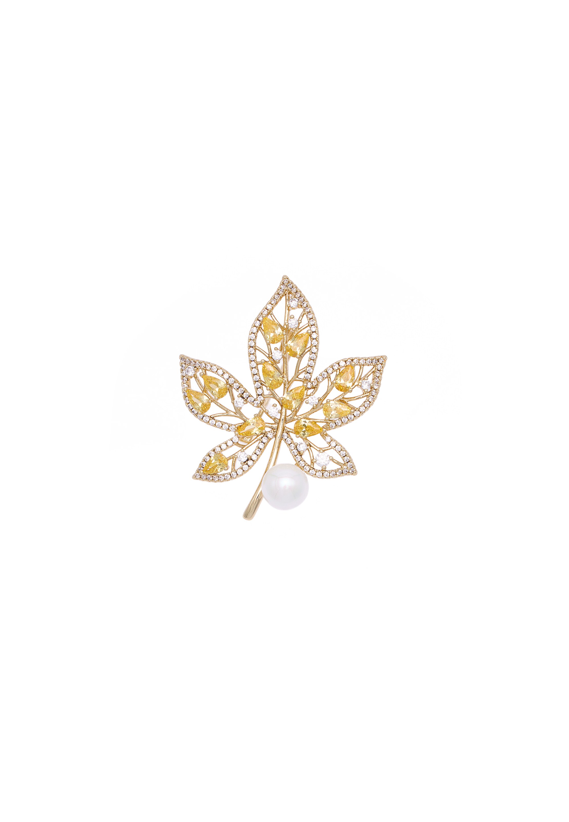 Broche usha BLACK LABEL en or : devant
