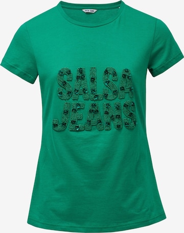 T-shirt Salsa Jeans en vert : devant