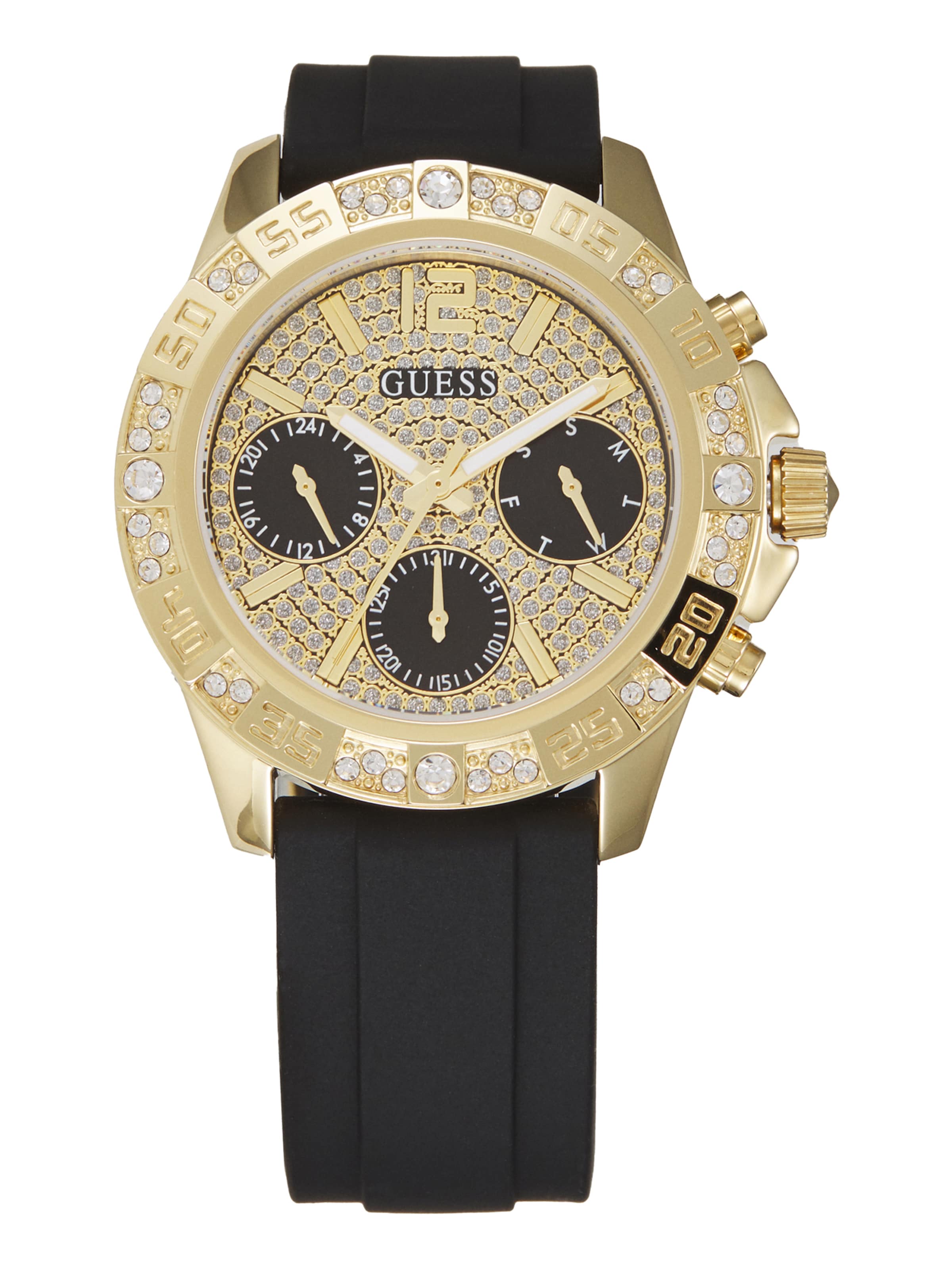 GUESS Αναλογικό ρολόι 'MAJESTY' σε μαύρο: μπροστά