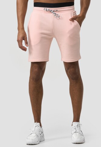 INDICODE JEANS Regular Shorts 'Yates' in Pink: predná strana