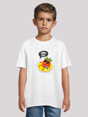 T-Shirt 'Coole Sommer Erdbeer Sonnenbrille' F4NT4STIC en blanc : devant