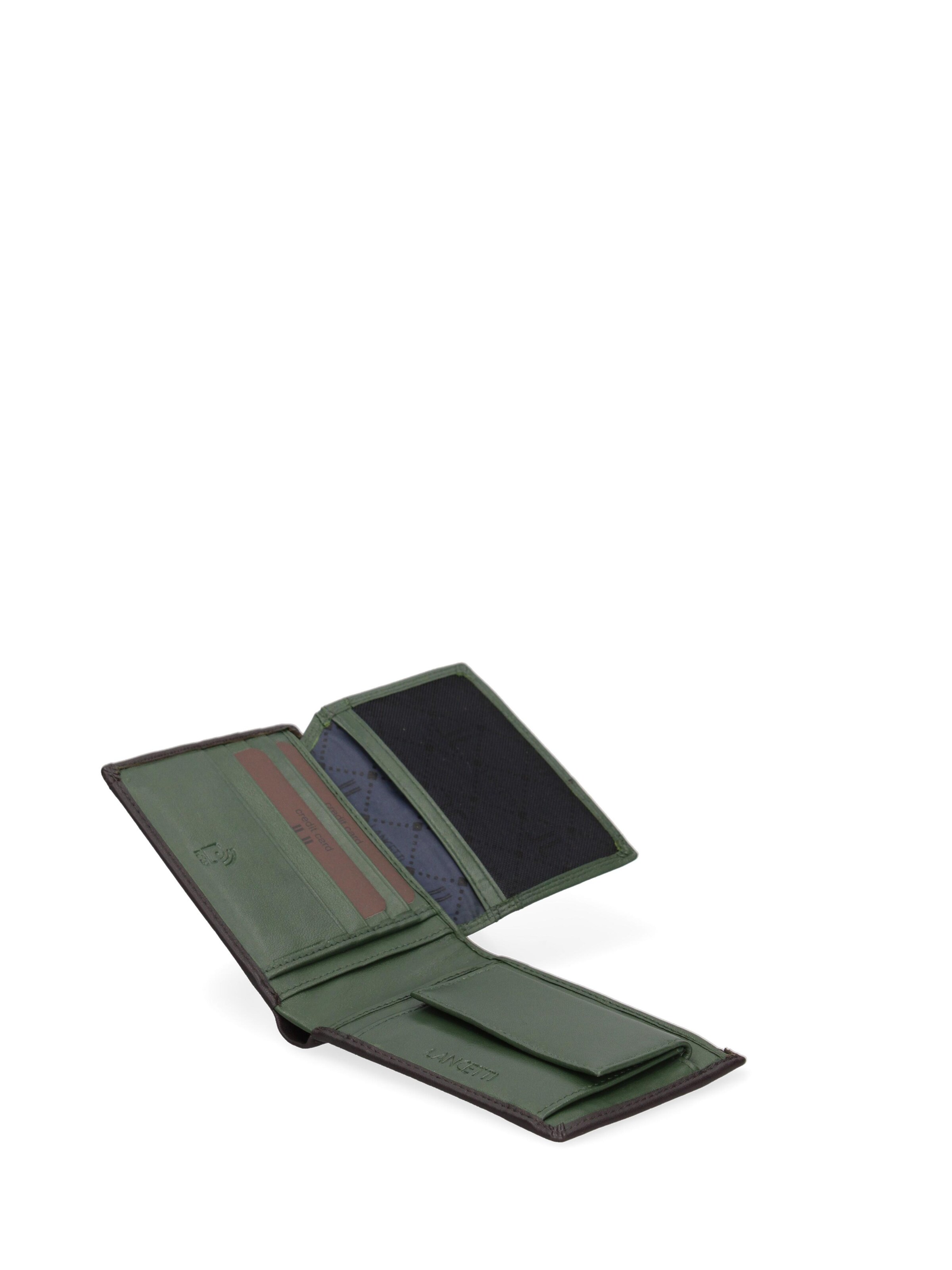 Portamonete 'Portafoglio Uomo Vera Pelle Lancetti Slim Compatto 12x9,5 cm' di Lancetti in marrone