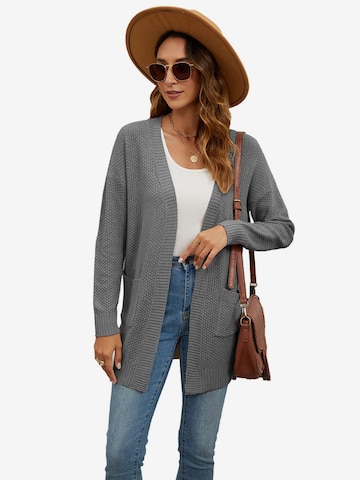 KoJooin Kardigan 'Damenmode Cardigan Pullover Leicht Offen Vorderseite Lang Lässig Strand Kimono Outfits mit Taschen' w kolorze szary