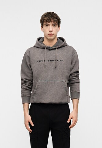 Felpa di ALPHA INDUSTRIES in grigio: frontale