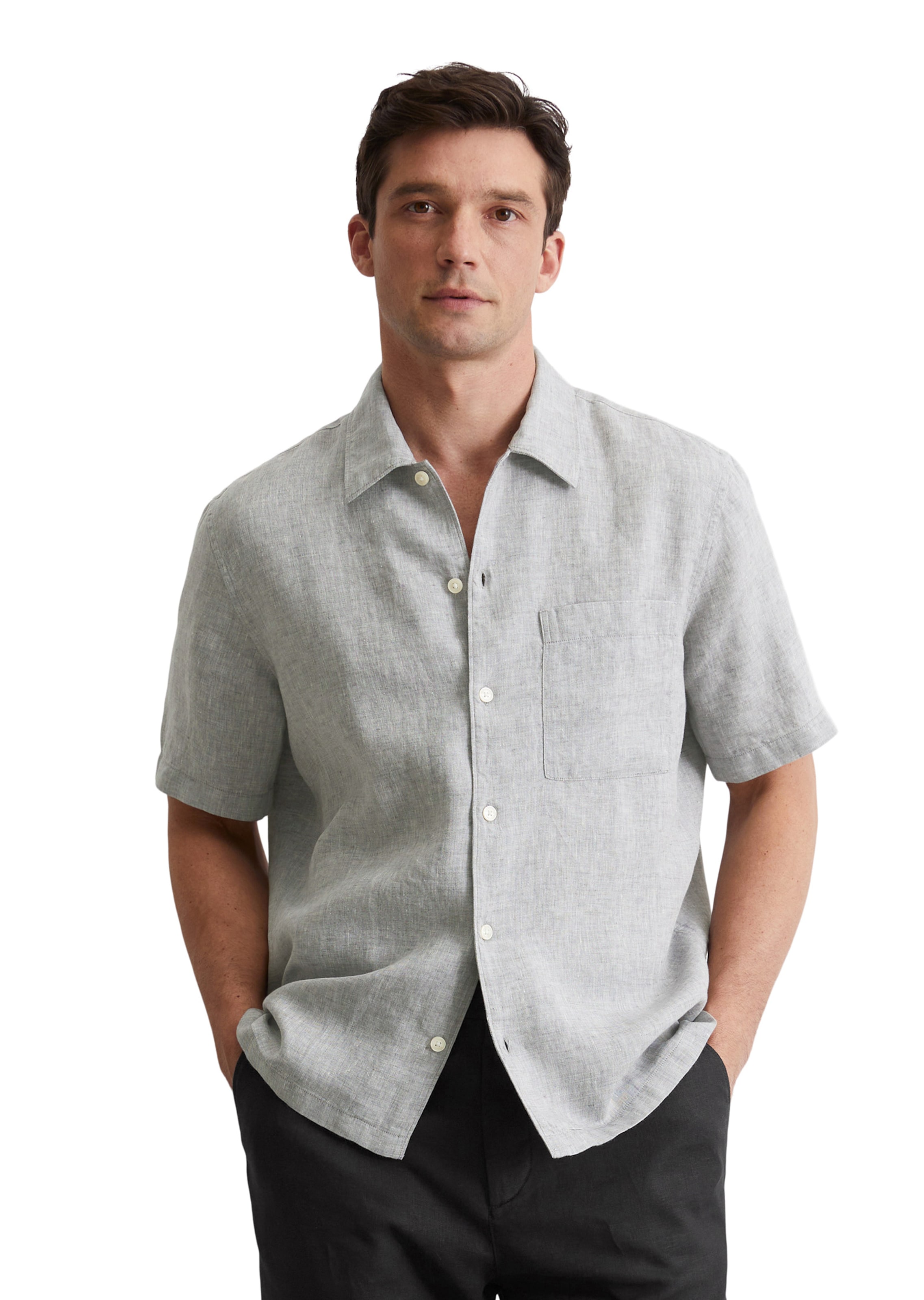 Marc O'Polo Regular Fit Hemd in Grau: Vorderseite