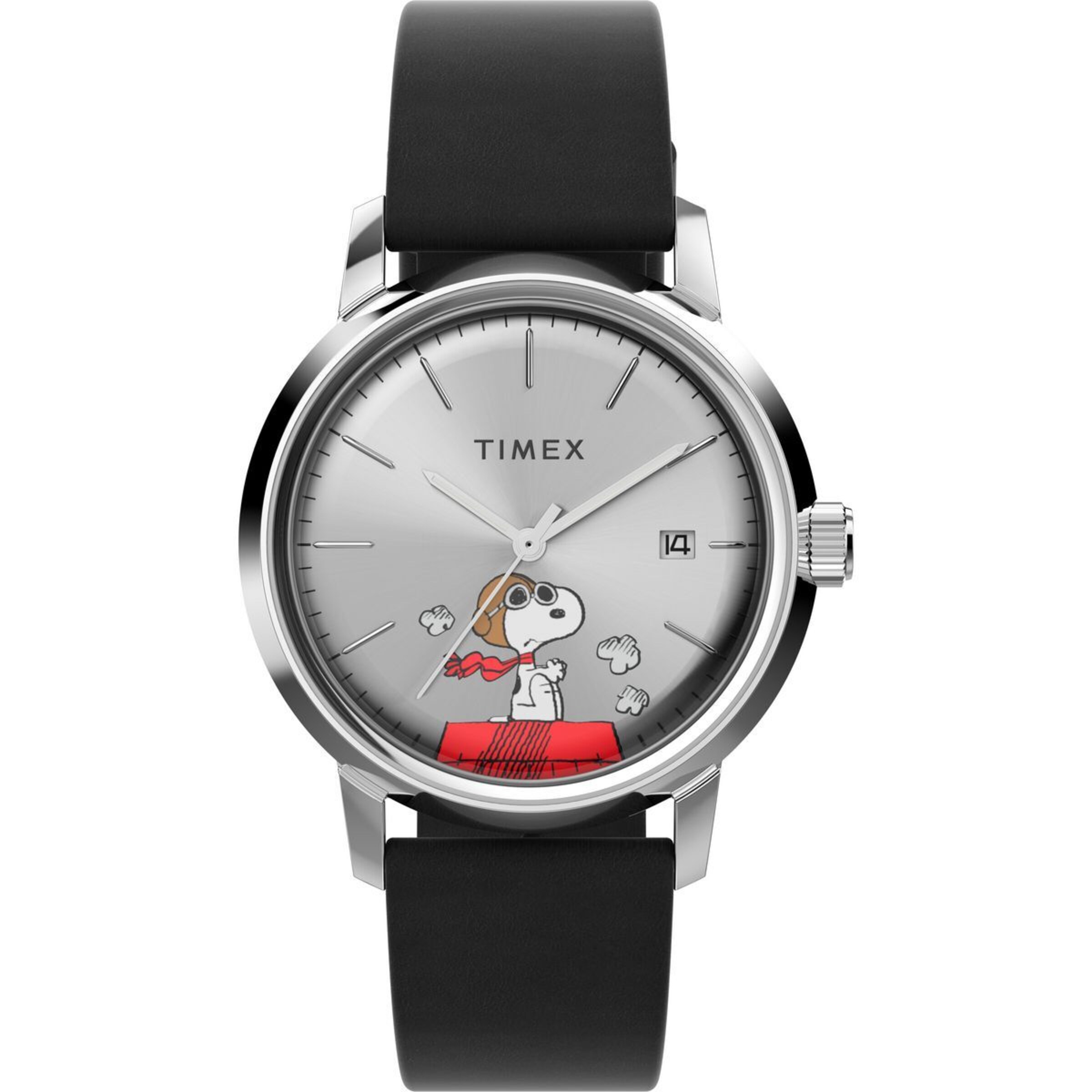 TIMEX Uhr 'Timex Marlin® Automatic x Peanuts Snoopy Flying Ace' in Silber: Vorderseite