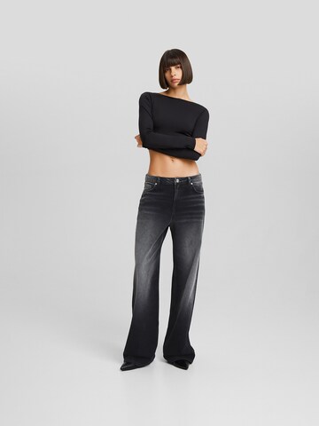 Bershka Wide leg Jeans in Zwart