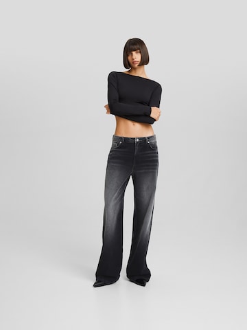 Bershka Wide Leg Jeans in Schwarz