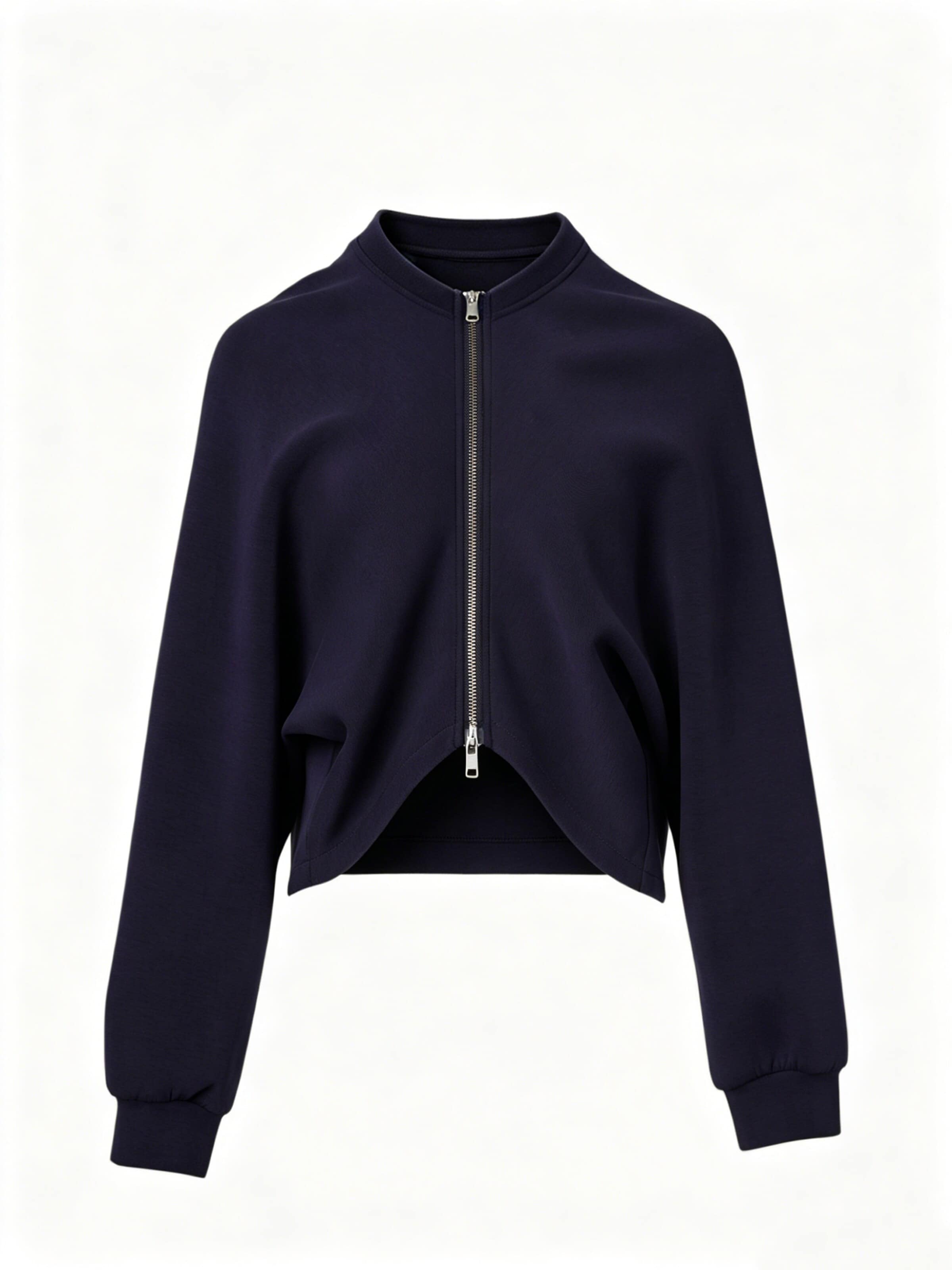 yoligex Between-season jacket 'YOLIGEX Kurze Jacke Marineblau Stehkragen Reißverschluss Cape-Design' in Blue: front