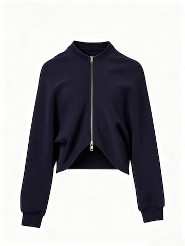 yoligex Between-season jacket 'YOLIGEX Kurze Jacke Marineblau Stehkragen Reißverschluss Cape-Design' in Blue: front