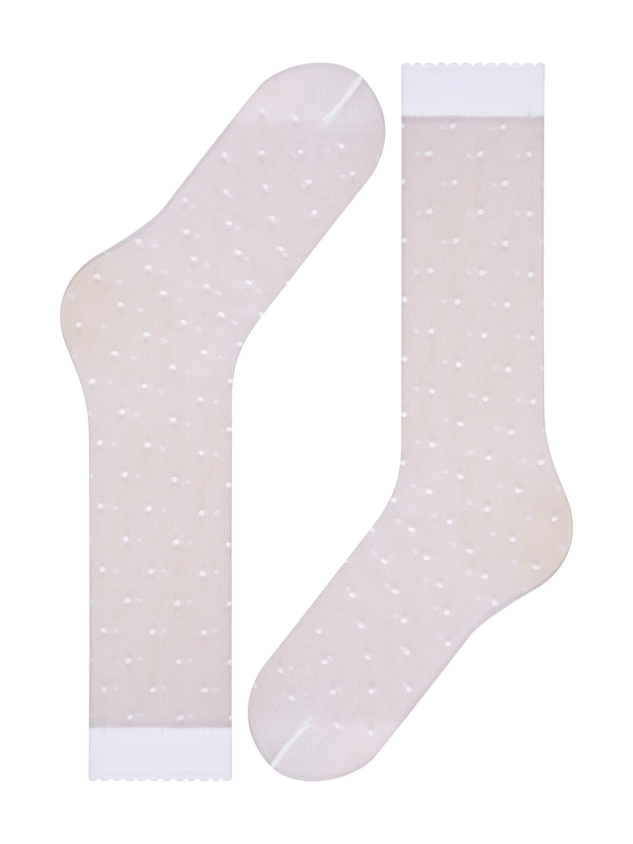 FALKE Over the Knee Socks 'Dot' in White