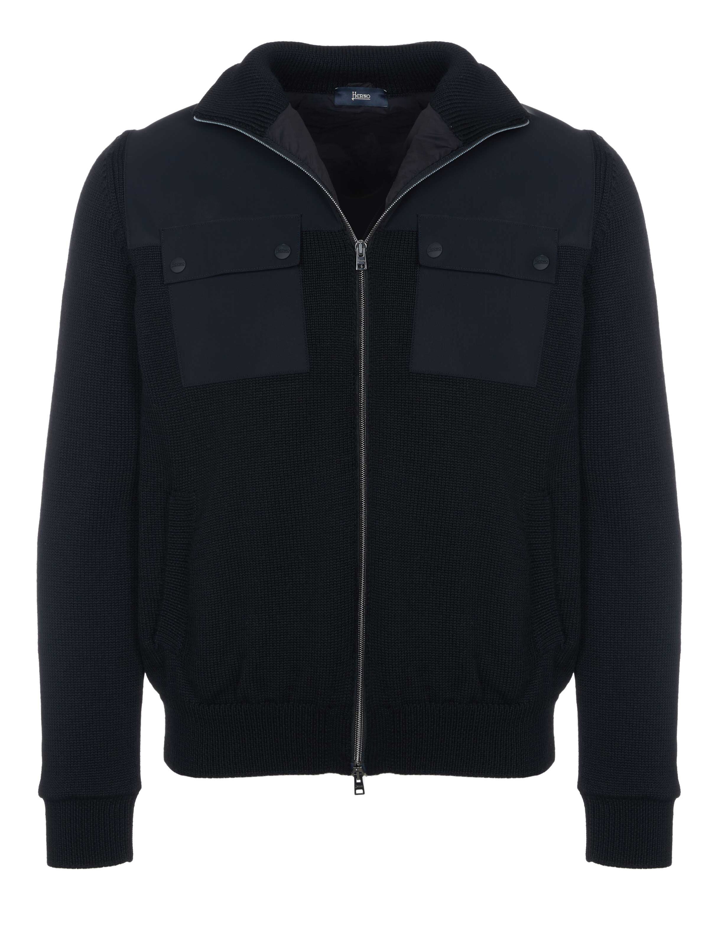 Herno Knit Cardigan 'Herno' in Black: front
