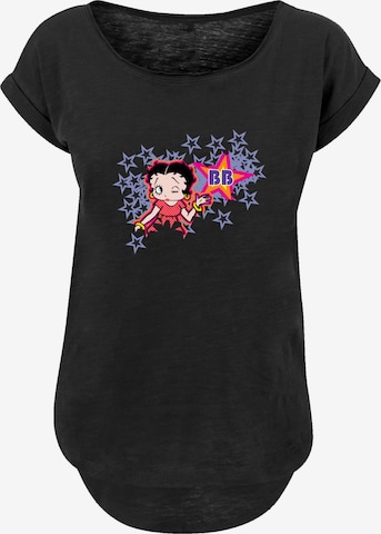 F4NT4STIC Shirt 'Betty Boop Purple Stars And Dots' in Black: front