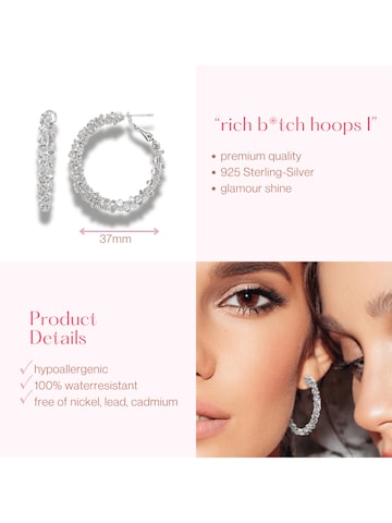 ARS-ARGENTI Ohrringe 'RICH B*TCH HOOPS'‌‌‌‌‌‌‌‌ in Silber