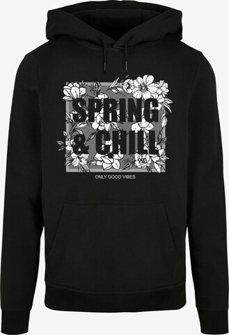 Merchcode Sweatshirt 'Spring And Chill' in Black: front
