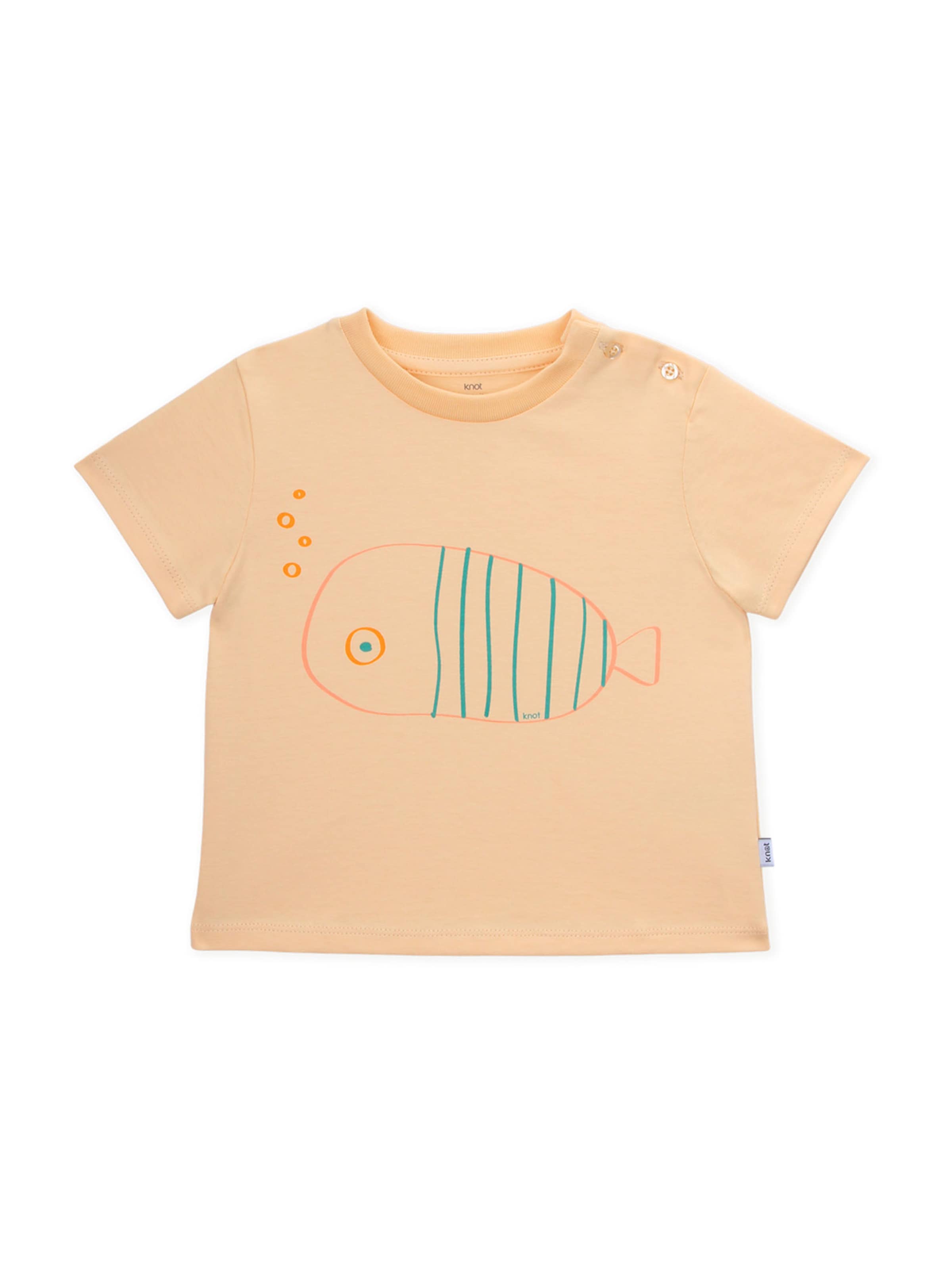 KNOT Shirt 'Harlequin Tuskfish' in Oranje: voorkant