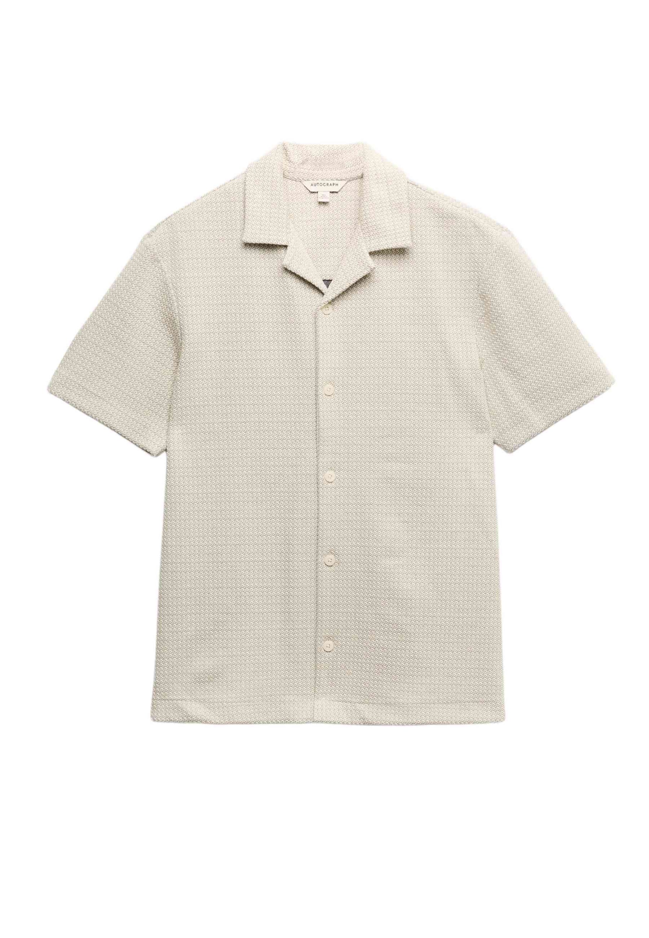 Marks & Spencer Regular fit Button Up Shirt in Beige: front