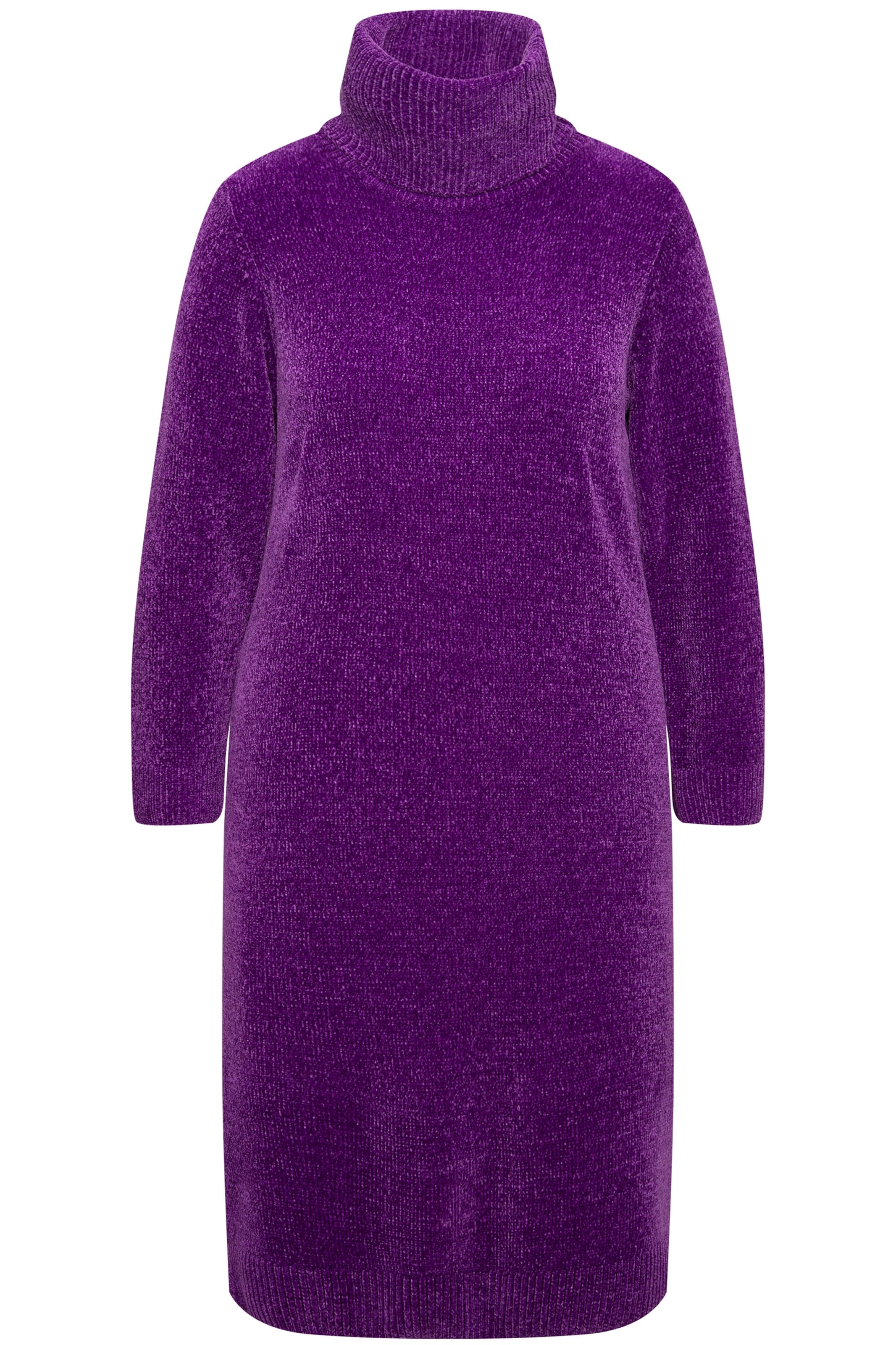 Ulla Popken Gebreide jurk in Lila: voorkant