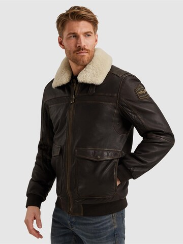 PME Legend Between-Season Jacket 'Snowprop leather jacket' in Brown