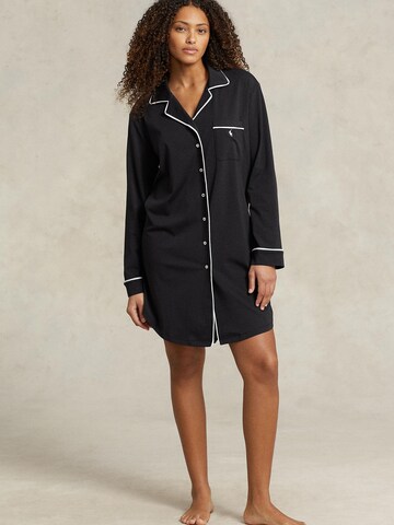 Polo Ralph Lauren Nightgown ' Sleepshirt ' in Black: front