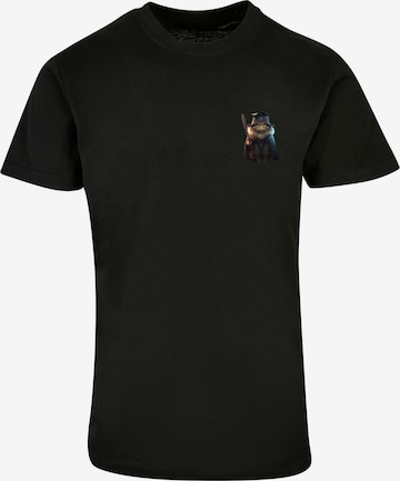 F4NT4STIC Shirt 'Wizard Cat' in Black: front