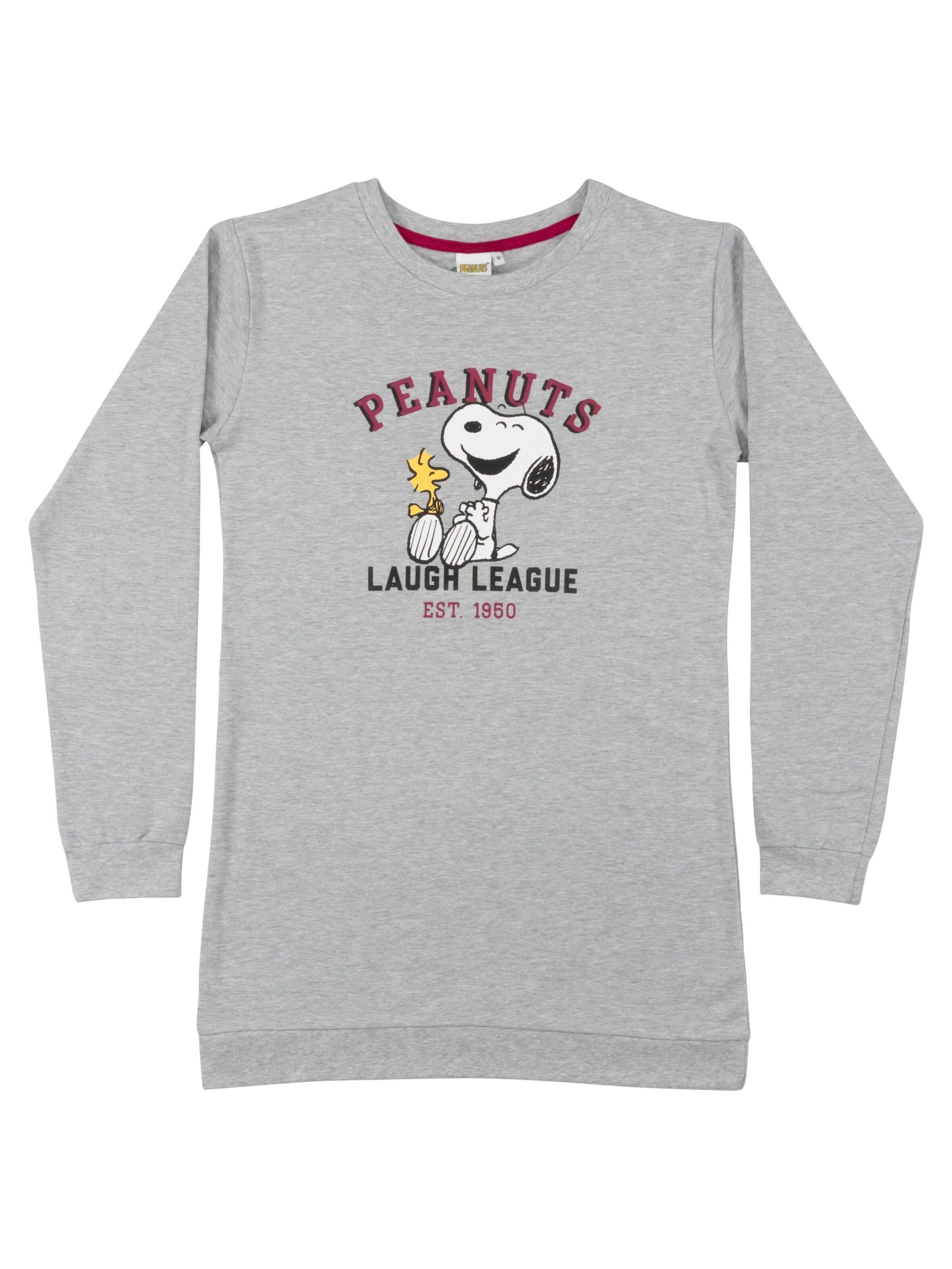 Snoopy & Die Peanuts Nachthemd 'Laugh League 1950'‌‌‌‌‌‌‌ in Grau: Vorderseite
