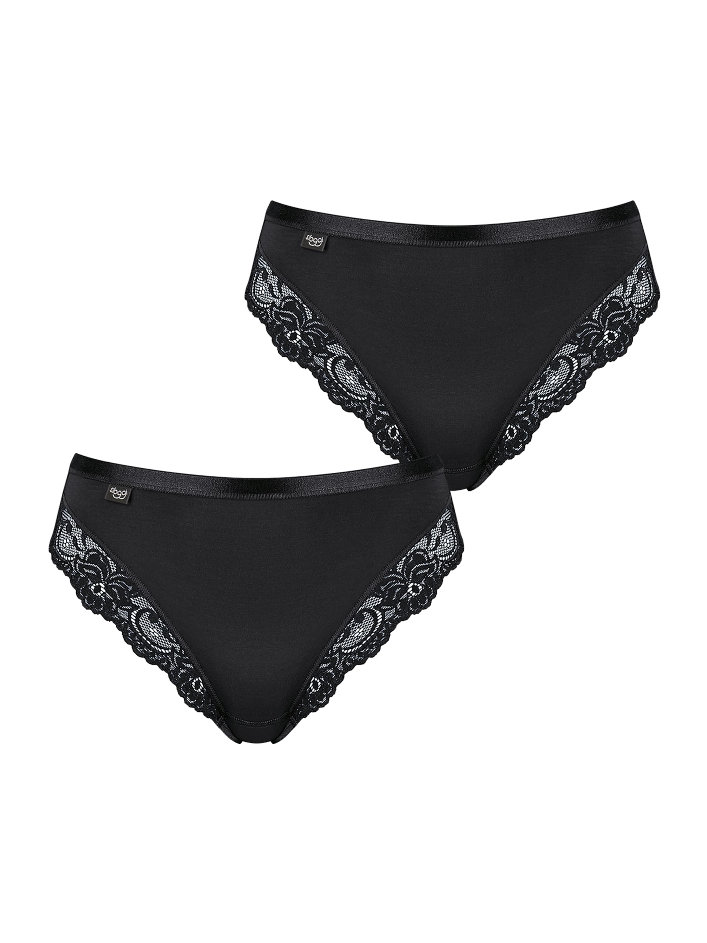 Slip ' Romance ' SLOGGI en noir : devant