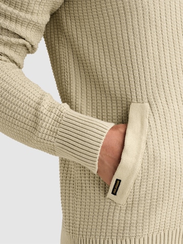 PME Legend Gebreid vest 'Cardigan with zipper closure and flight pocket' in Beige